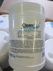 lot 313 image: case of 12 cleancide wipes cleans ,...