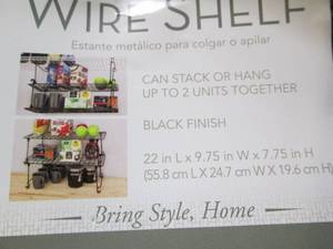 lot 378 image: 11 stack or hang wire shelves black...