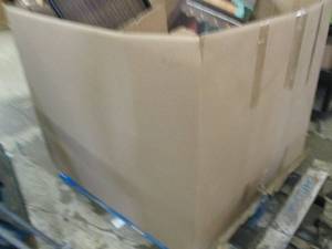 lot 418 image: pallet of chairs, shelving and misc...