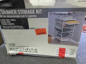 lot 420 image: everbilt 5 drawer storage kit open ...