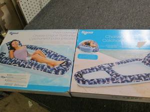 lot 443 image: 2 aqua pool lounge chairs untested ...