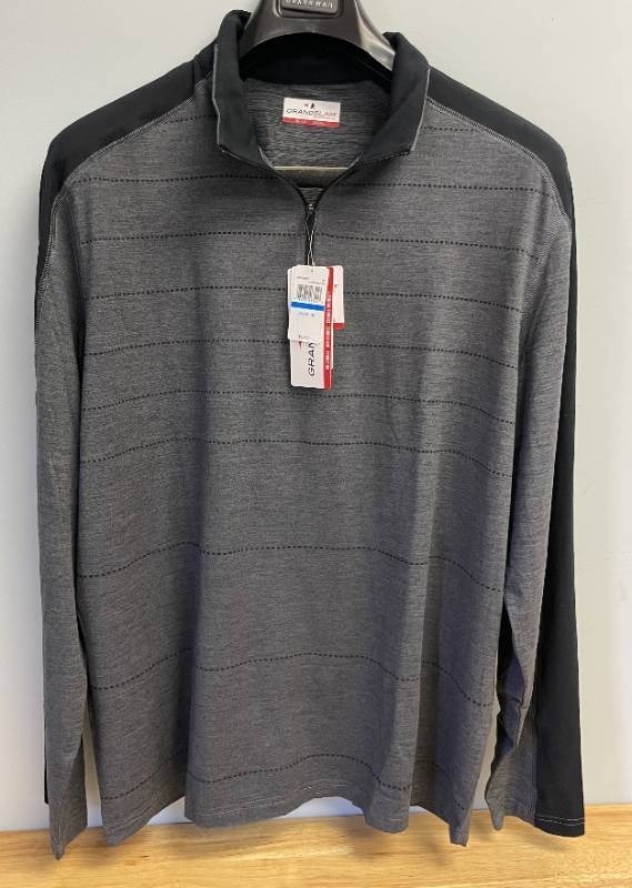 lot 62 image: Grand Slam Classic-Fit Lux Touch Quarter-Zip Golf Pullover Mens XL Shirt