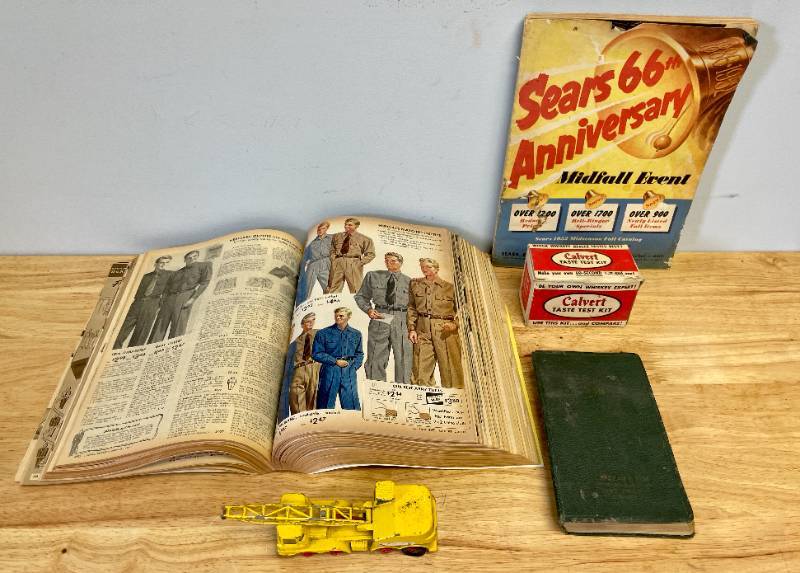 lot 97 image: Vintage Sears Magazines, Log Book, and More