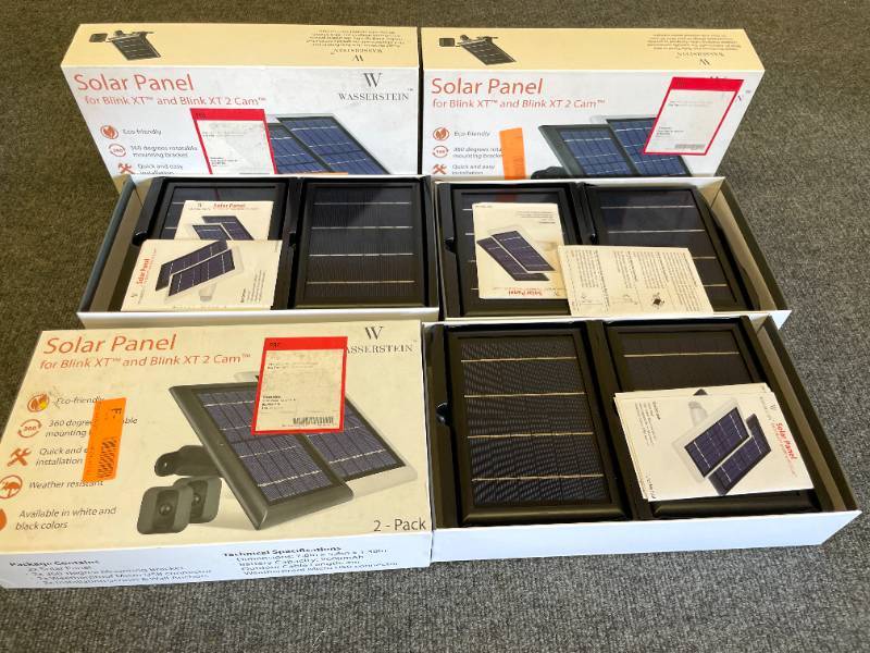 lot 22 image: Lot of 3 (2 pk) Wasserstein Solar Panel Chargers for BLINK Xt & XT 2 Cam