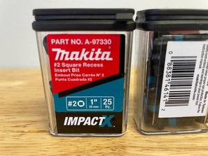 lot 34 image: 2 Makita 25 Pack A-97330-10 Impactx 2 Square Recess 1 Insert Bits