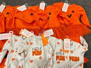 lot 76 image: Lot of 10 Carters Infant Halloween One Piece Outfits Size 3 Months