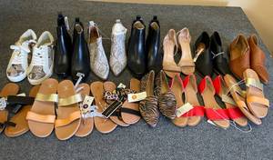 lot 39 image: Lot of 15 Womens Shoes Sandals and Heels Sizes 9-11