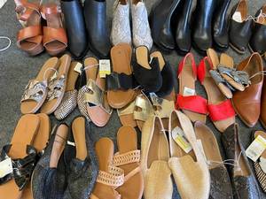 lot 43 image: MEGA Lot of Womens Size 6-8.5 Shoes Sandals and Heels