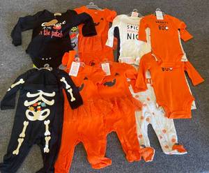lot 122 image: Lot of Carters Infant Halloween Outfits 3-9 mo.