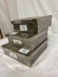 LOT OF 3&nbspPhelan Instrument Sterilization Baskets Autoclavable Infection Control Sterilizer Containers - Lasts Forever Or At Least Seems Like It