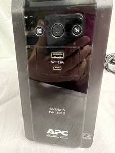 APC BR1500MS Back-UPS Pro 1500S, 1500VA, SineWave, AVR, 10 Outlet Backup Battery &amp Surge Protector&nbsp2 USB Charging Ports, AVR, LCD interface - Great Working Condition