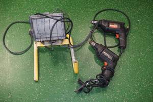 lot 151 image: Corded Drills and Work Light