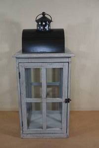 lot 159 image: Square Glass Sided Candle Lantern - 29 Tall