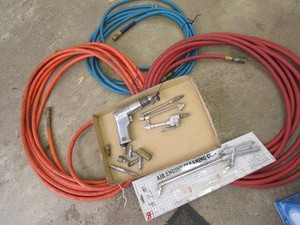 lot 43 image: Air hose, three sections, engine cl...