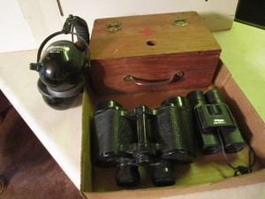 lot 474 image: Vintage 1st Aid, binoculars, ear pr...