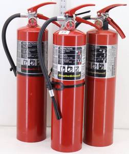lot 34 image: (3) Simplex Grinnell 10lb ABC Fire Extinguishers Model A10T