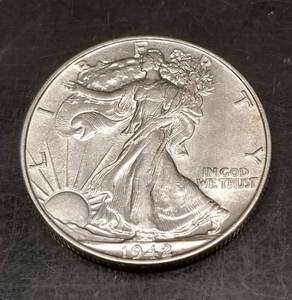 1942 WALKING LIBERTY HALF DOLLAR IN HIGHER GRADE