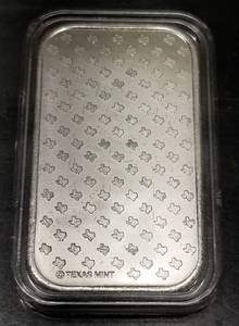 1 TROY OZ .999 FINE SILVER BAR TEXAS IN AIRTITE