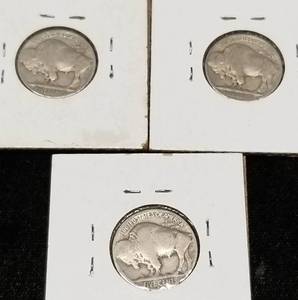 GROUP OF 3 US BUFFALO NICKELS AS PICTURED