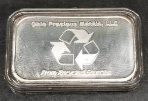 1 TROY OZ .999 FINE SILVER BAR VINTAGE OPM IN PLASTIC