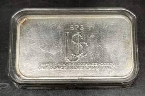 1 TROY OZ .999 FINE SILVER BAR 1973 USC PAUL REVERE IN PLASTIC