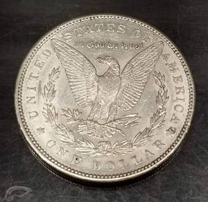 1890 MORGAN SILVER DOLLAR AU50
