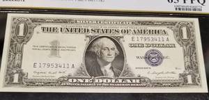 1957-A US SILVER CERTIFICATE MS65 PPQ PCGS HIGH GRADE BILL