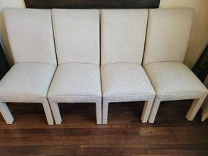lot 16 image: A  set of 4 upholstered high back Dining Chairs.