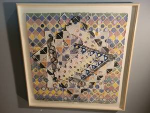 lot 29 image: Alan Shields Etching with collage in colors on paper.