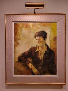 lot 51 image: Robert Ayo Original Signed Portrait Painting On Canvas Framed.