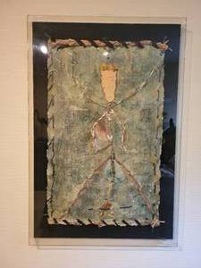 lot 78 image: Mixed Media Art in enclosed Plexiglass Frame 44 x 29
