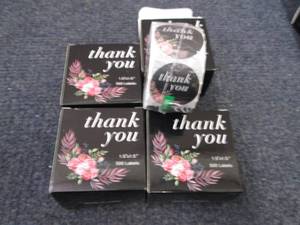 4- Rolls of 500 Thank You Stickers...