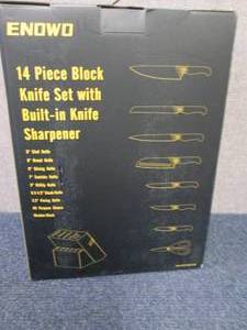 Enowo 14 pc Knife Set with Block...