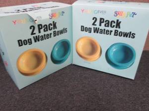 2- 2pk Dog Water Bowls...