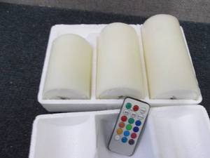 Set of 3 LED Color Changing Candle ...