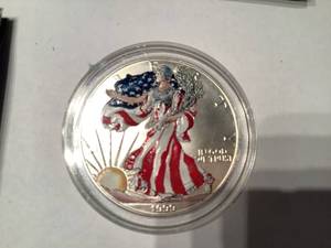 1999 Colorized Silver Dollar - 1 oz fine Silver