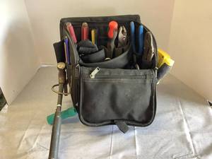 Black Tool Bag With Assortment of Tools