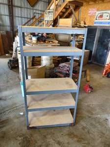 lot 74 image: 5 tier metal shelf