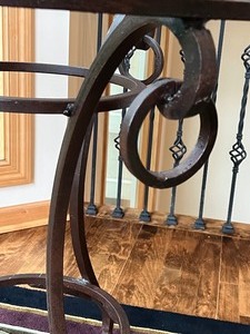 lot 112 image: Very Nice Glass Top Metal Base Accent Table