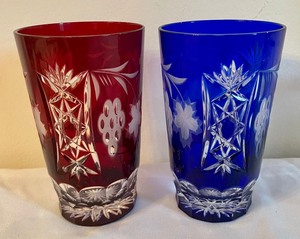 lot 49 image: Set of Four Beautiful Vintage Bohemian Crystal Tumblers