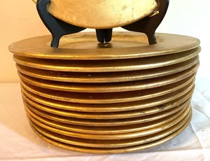 lot 68 image: Golden Pottery Chargers From Italy