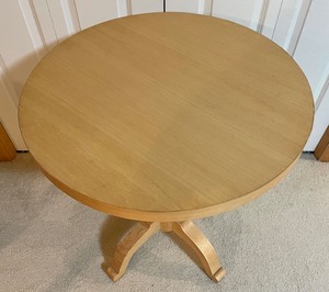 lot 91 image: Blonde Wood Circular Accent Table