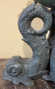lot 271 image: Beautiful Metal and Glass Fish Themed Decorative Candle Holder