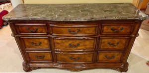 lot 3 image: Gorgeous Marble Top Large Chest of Drawers