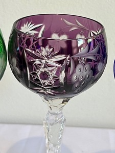 lot 37 image: Set of Four Beautiful Cut Crystal Stemware Pieces