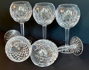 lot 25 image: Set of Five Pallas Waterford Balloon Wine Glasses
