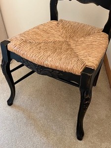 lot 185 image: Decorative Ladder Back Chair with Caned Seat