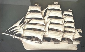 lot 319 image: Vintage Ship Shadow Box Art