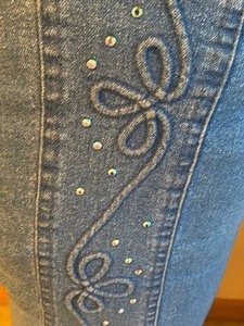 lot 222 image: Fun Pair of Vintage Escada Jeans with Bedazzled Accents