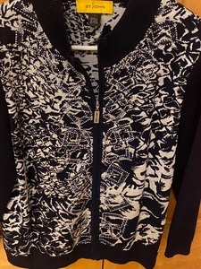 lot 239 image: St. John Zip Up Sweater with Sparkle Accents